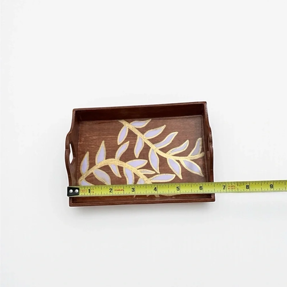 Handmade Floral Wooden Trinket Dish